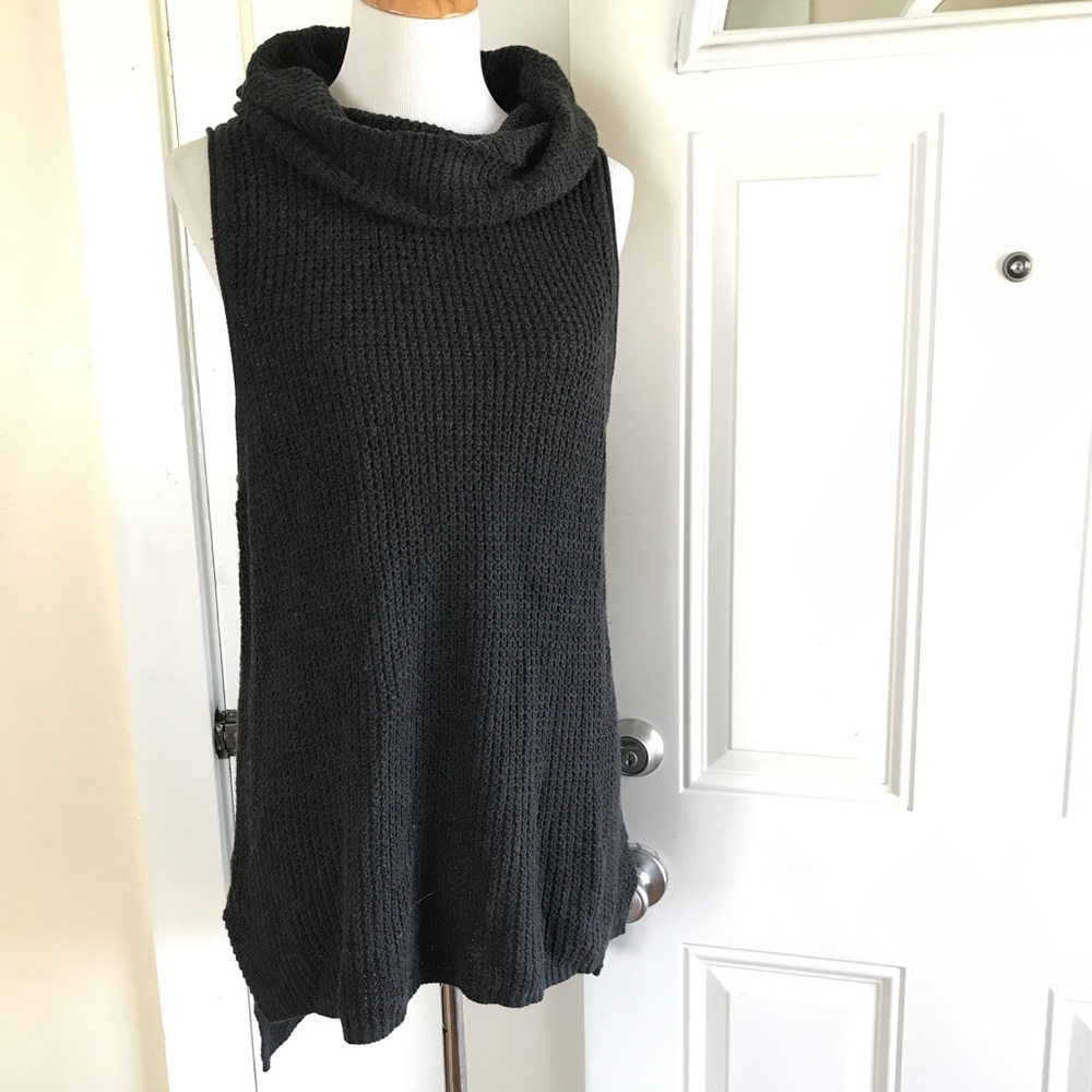 Sonoma waffle-knit cowlneck sleeveless sweater